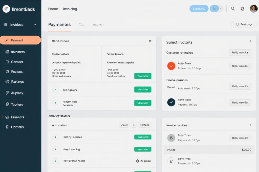 Automated invoicing system showing payment tracking for a service business