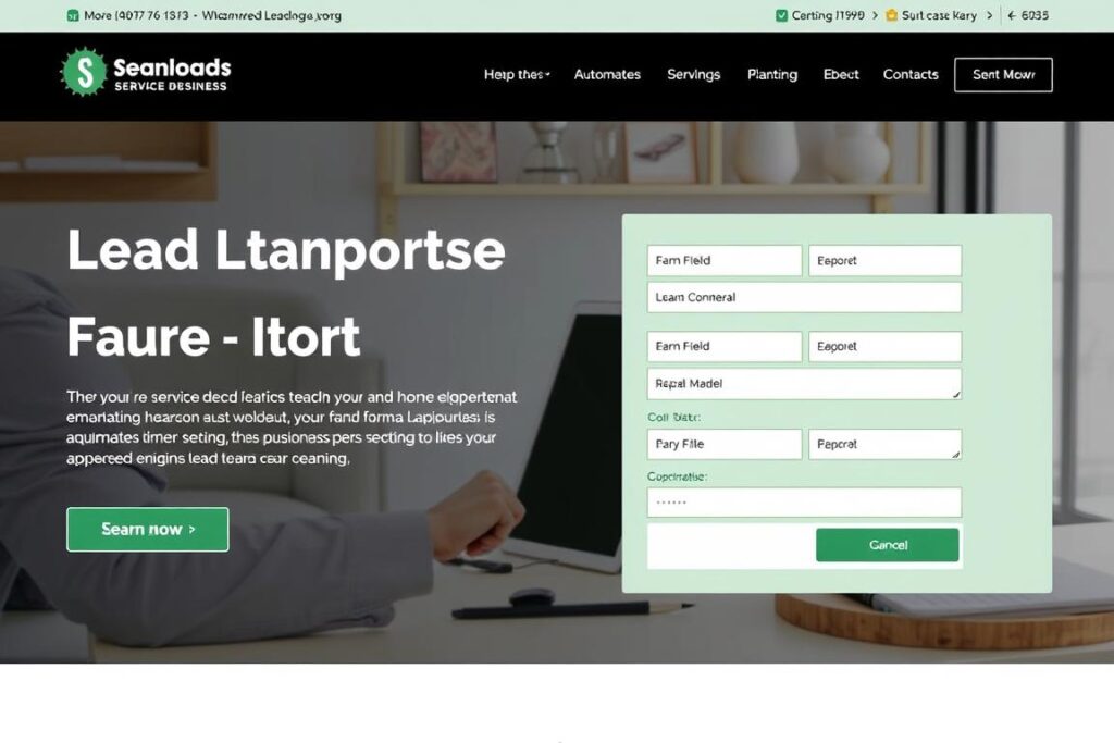 Website with automated lead capture forms for a service business